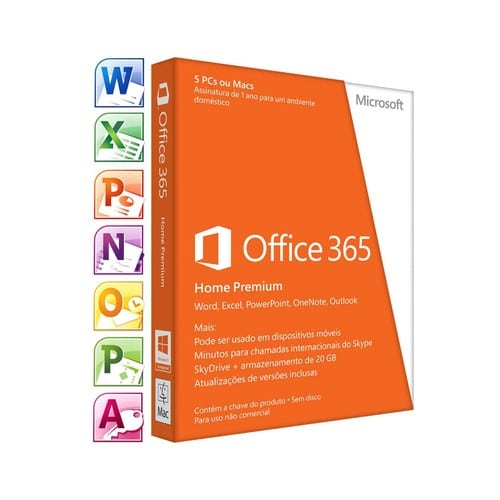 Microsoft Office 365 Home Premium 1 Year - Fully Packaged Product - for user on up to 5 PC/Mac Devices